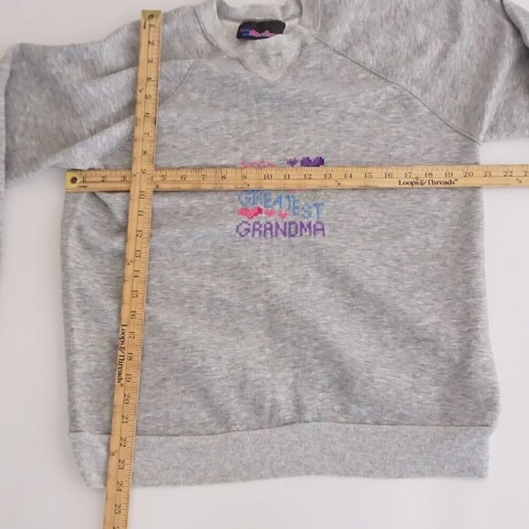 Vintage Lady Mcgregor Grey World's Greatest Grandma Cotton Blend Crew Sweater 1X - Picture 4 of 10